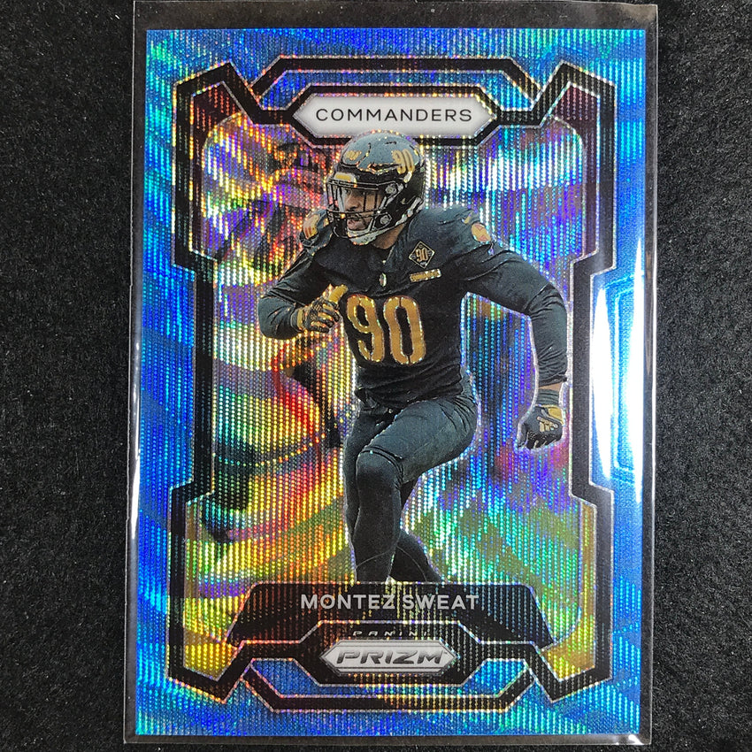 2023 Prizm Football Montez Sweat Base Blue Wave 3/199