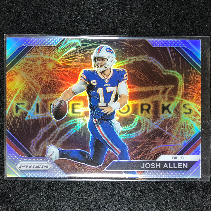 2023 Prizm Football Josh Allen Fireworks Silver Prizm No 4