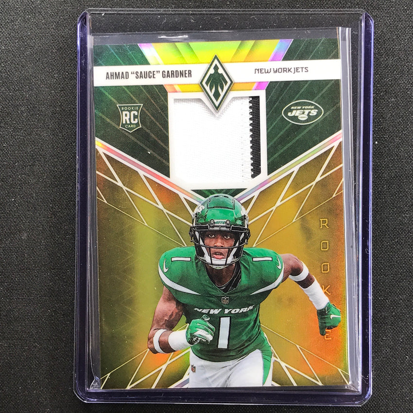 2022 Phoenix Ahmad Sauce Gardner Rookie Memorabilia Relic Patch Yellow 37/50