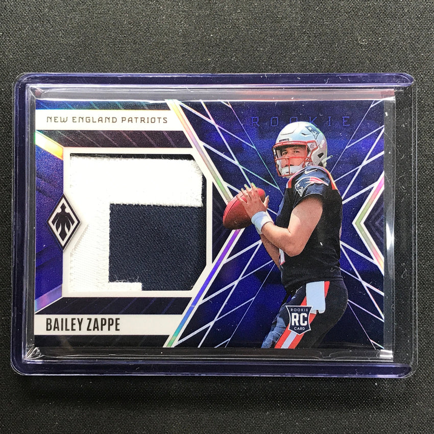 2022 Phoenix Bailey Zappe Rookie Jumbo Memorabilia Relic Patch Blue 23/25