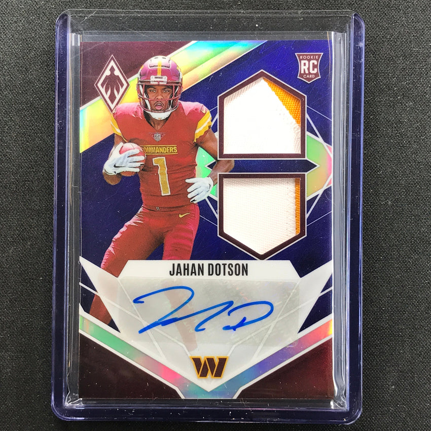 2022 Phoenix Jahan Dotson Rps Rookie Dual Jersey Patch Auto Blue Prime 35/50