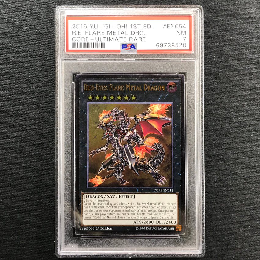 PSA 7 Red-Eyes Flare Metal Dragon - CORE-EN054 - Ultimate Rare 1st Edition 520