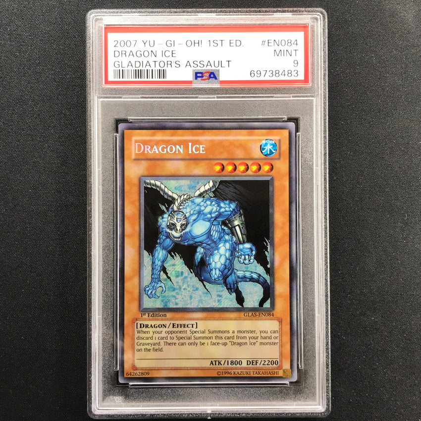 PSA 9 Dragon Ice - GLAS-EN084 - Secret Rare 1st Edition 483