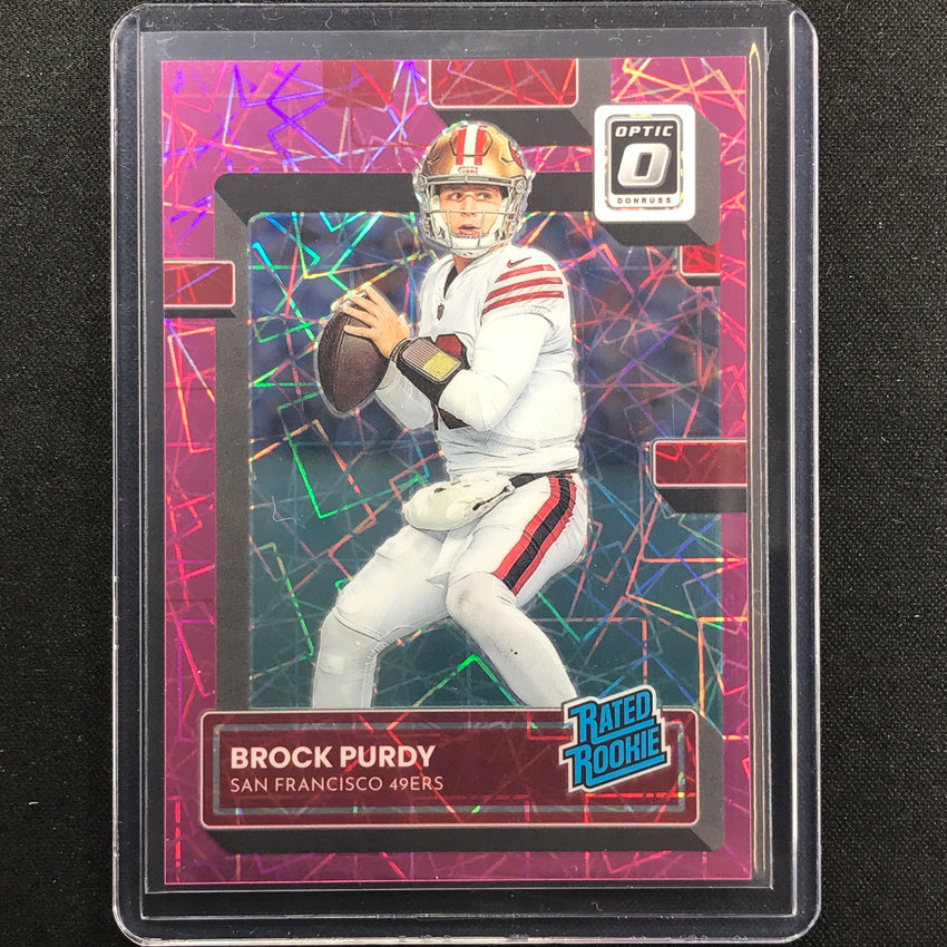 2022 Donruss Optic Brock Purdy Rated Rookie Pink Velocity 36/79