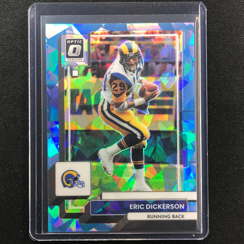 2022 Donruss Optic Eric Dickerson Blue Cracked Ice 8/15