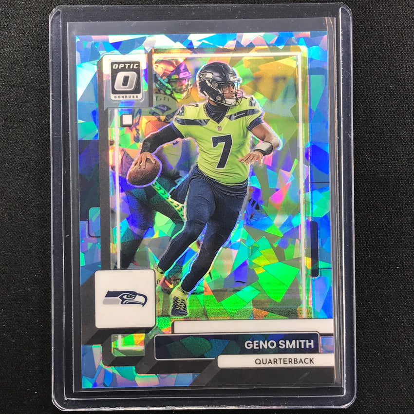 2022 Donruss Optic Geno Smith Blue Cracked Ice 10/15