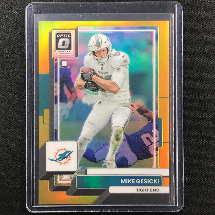 2022 Donruss Optic Mike Gesicki Gold Prizm 8/10