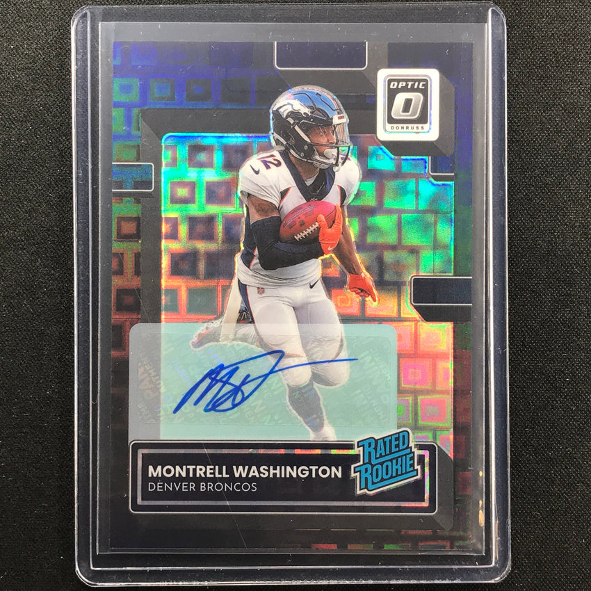 2022 Donruss Optic Montrell Washington Rated Rookie Auto Black Pandora 5/25