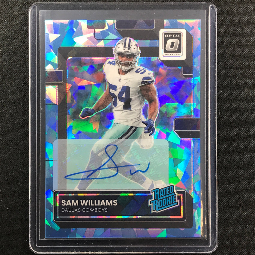 2022 Donruss Optic Sam Williams Rated Rookie Auto Blue Cracked Ice 13/15