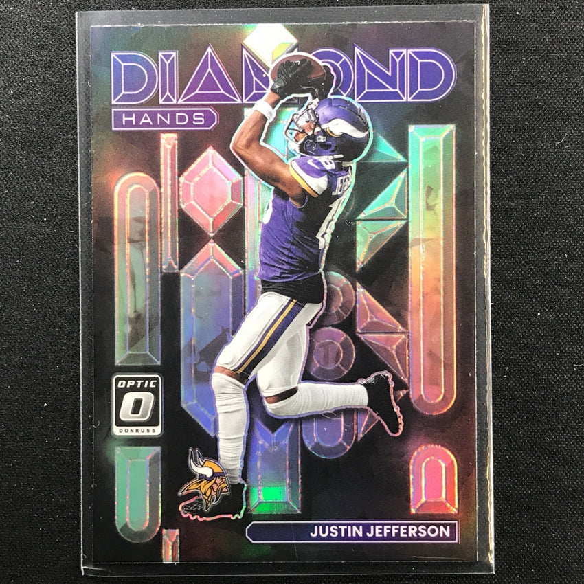 2022 Donruss Optic Justin Jefferson Diamond Hands Holo Silver No 2