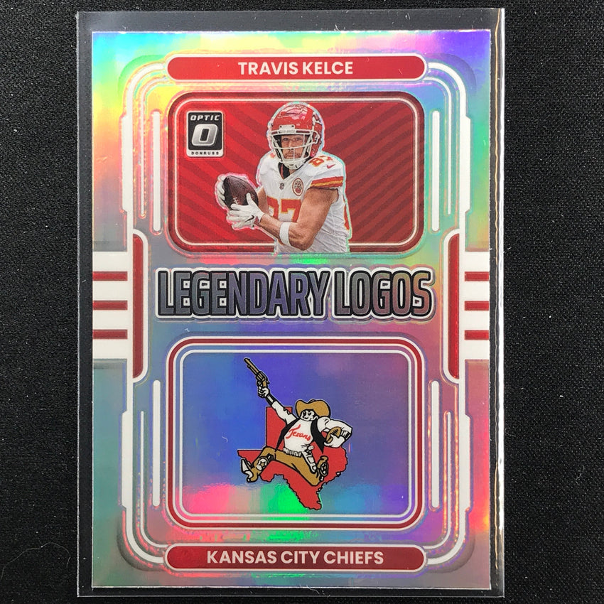 2022 Donruss Optic Travis Kelce Legendary Logos Holo Silver No 12