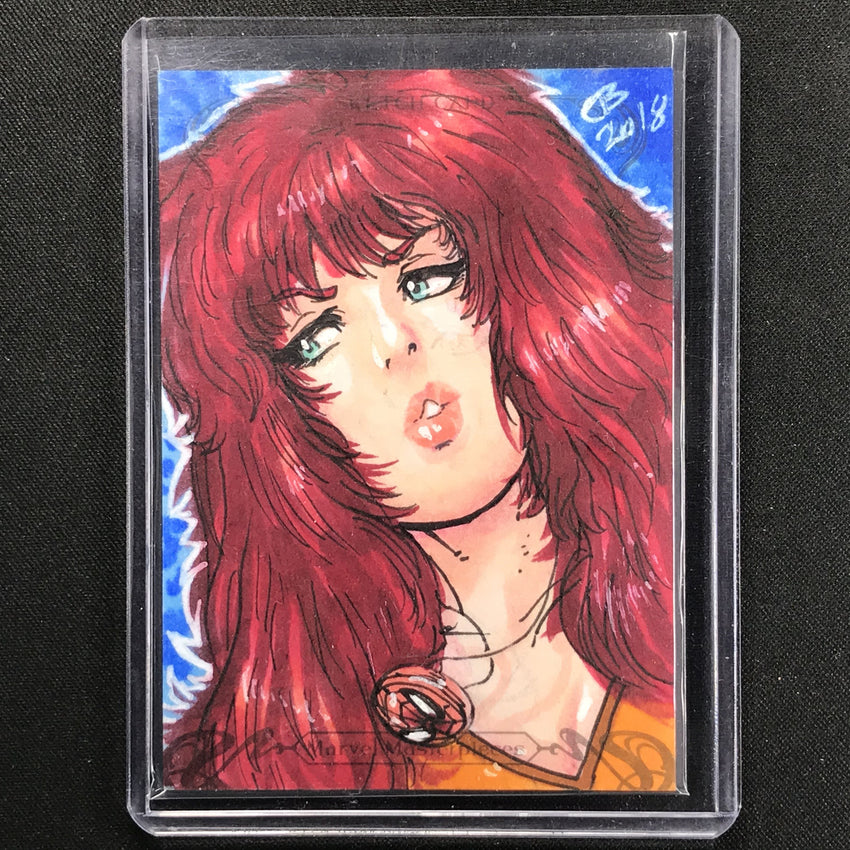 2018 Marvel Masterpieces Mary Jane Watson Sketch Card 1/1 Chris Botterill