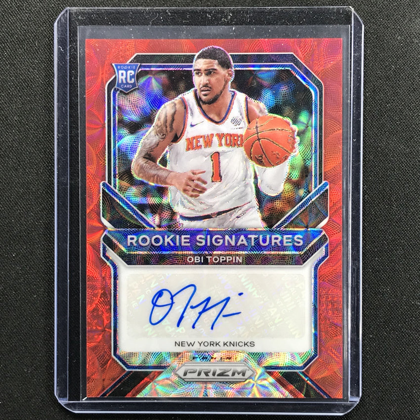 2020-21 Prizm Obi Toppin Rookie Signatures Auto Choice Red No Otp