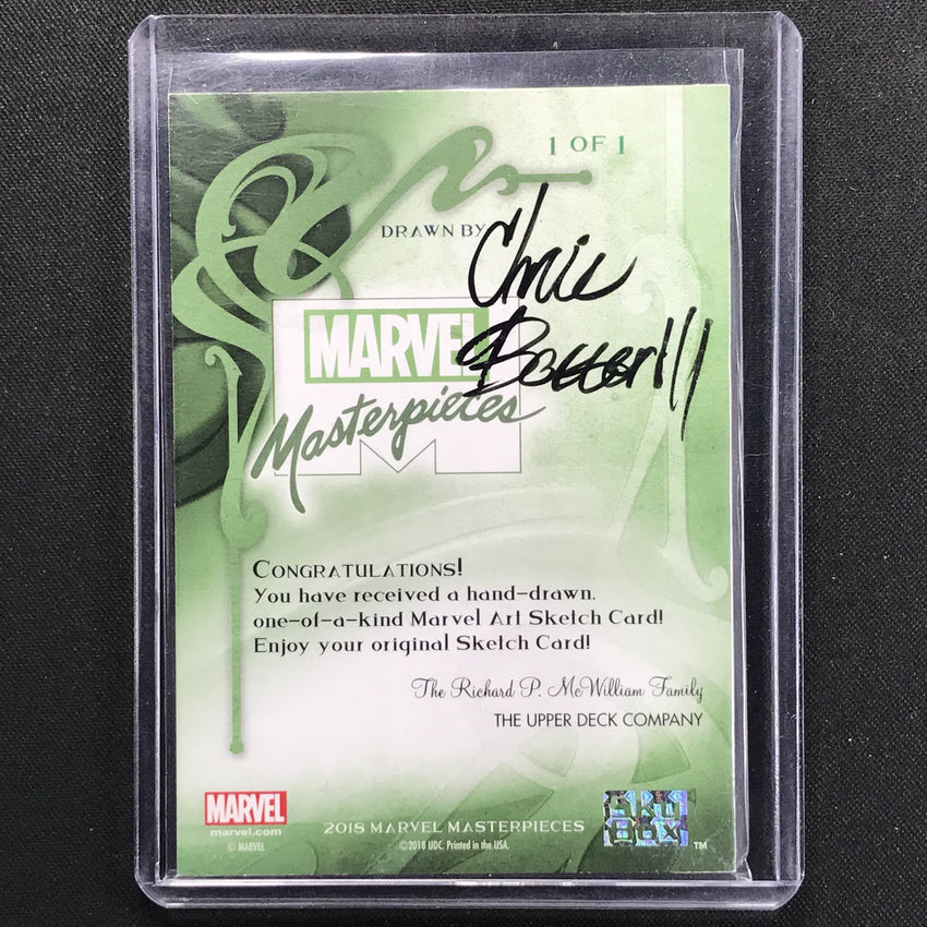 2018 Marvel Masterpieces Mary Jane Watson Sketch Card 1/1 Chris Botterill