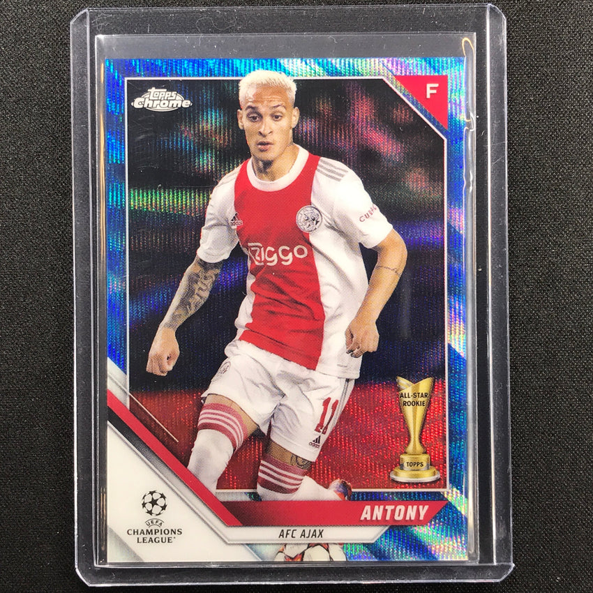 2021-22 Topps Chrome Uefa Ucl Antony Blue Wave 5/75