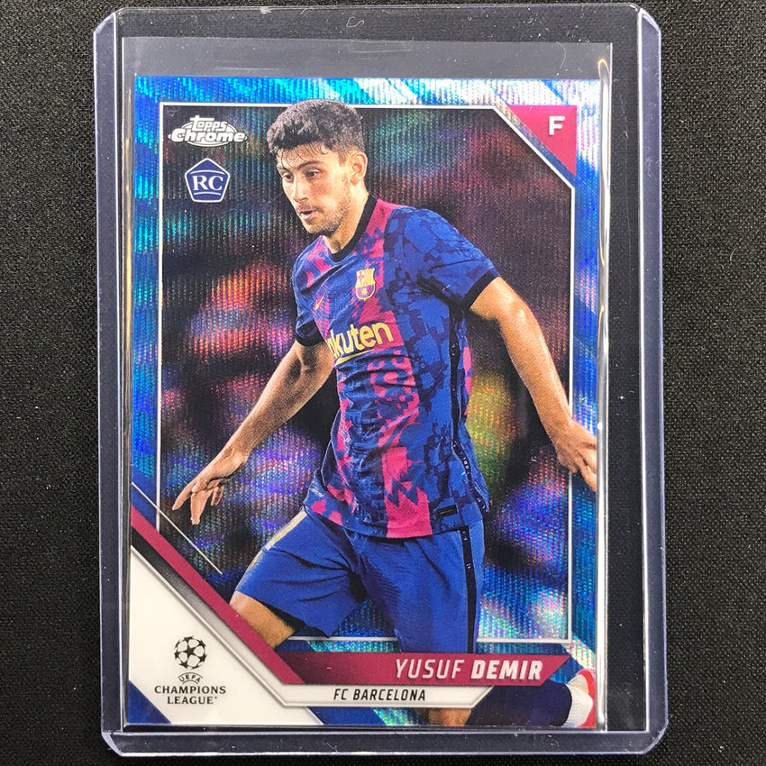2021-22 Topps Chrome Uefa Ucl Yusuf Demir Rookie Blue Wave 68/75