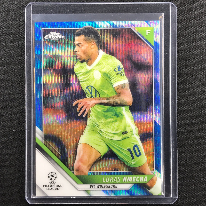 2021-22 Topps Chrome Uefa Ucl Lukas Nmecha Blue Wave 26/75
