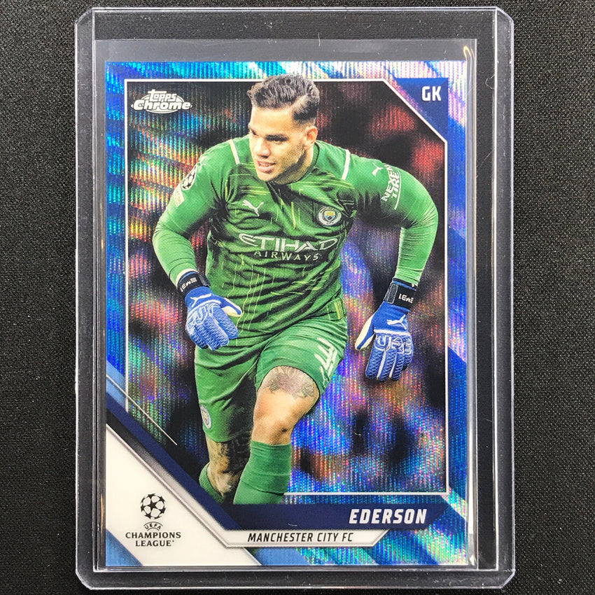 2021-22 Topps Chrome Uefa Ucl Ederson Blue Wave 3/75