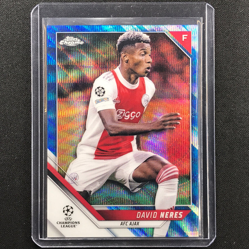 2021-22 Topps Chrome Uefa Ucl David Neres Blue Wave 25/75