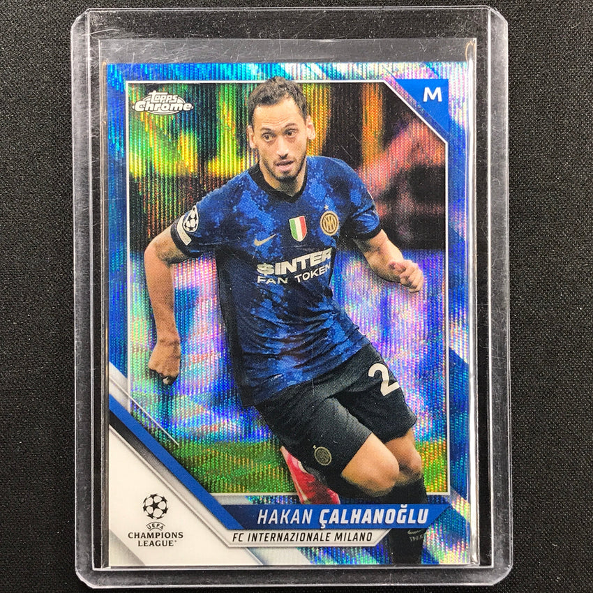 2021-22 Topps Chrome Uefa Ucl Hakan Calhanoglu Blue Wave 65/75