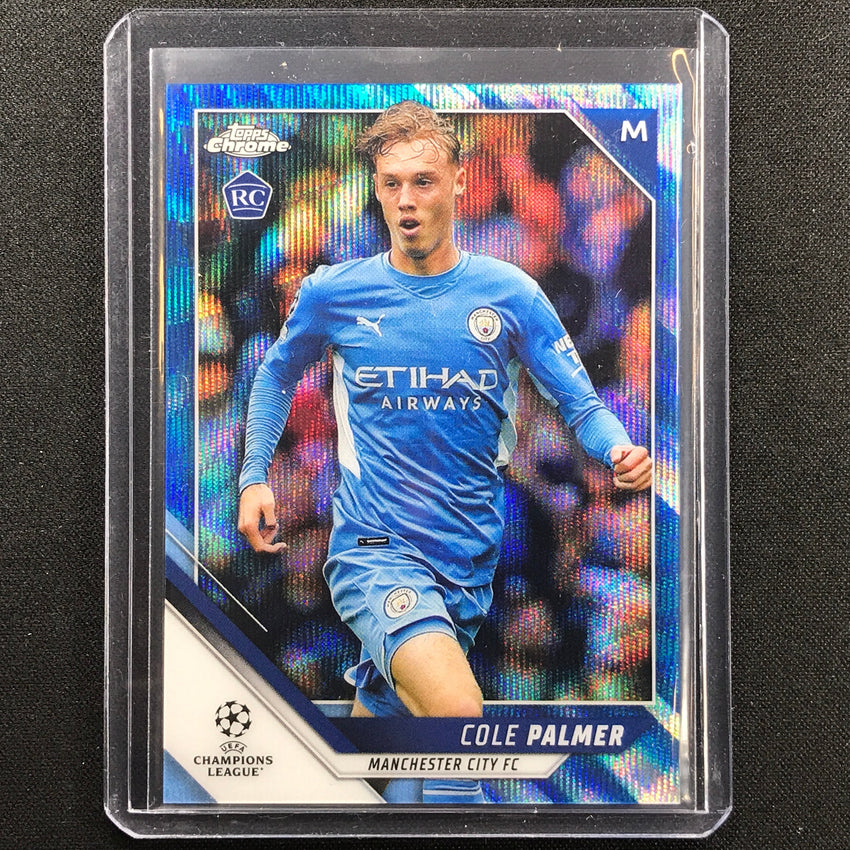 2021-22 Topps Chrome Uefa Ucl Cole Palmer Rookie Blue Wave 1/75