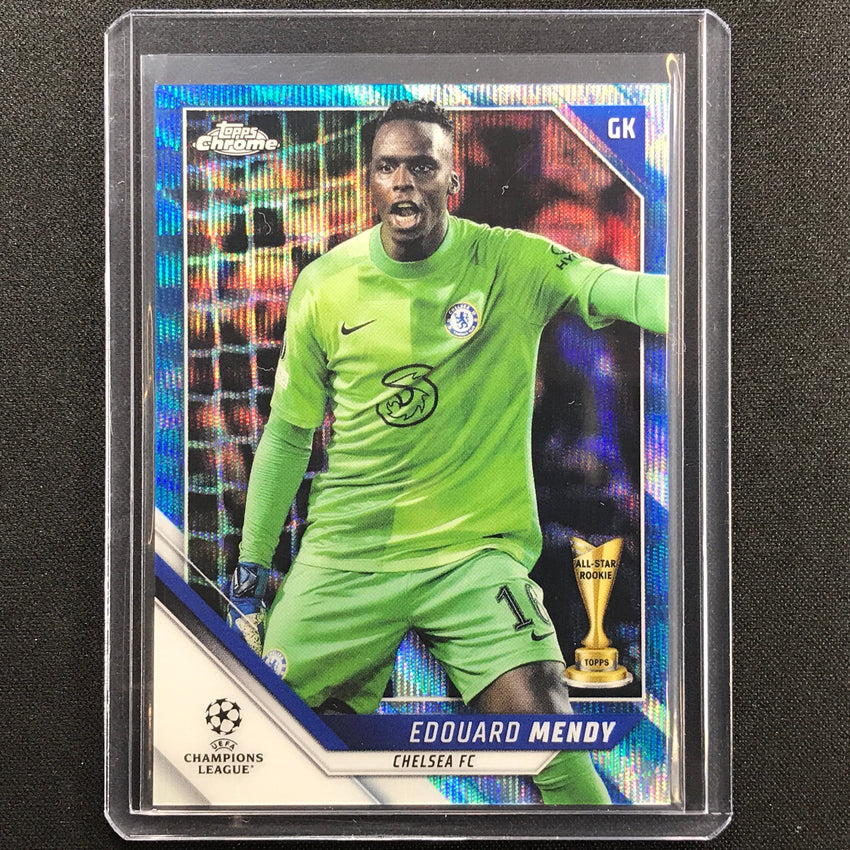 2021-22 Topps Chrome Uefa Ucl Edouard Mendy Blue Wave 33/75