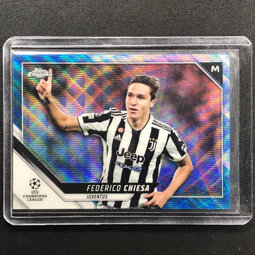 2021-22 Topps Chrome Uefa Ucl Federico Chiesa Blue Wave 5/75