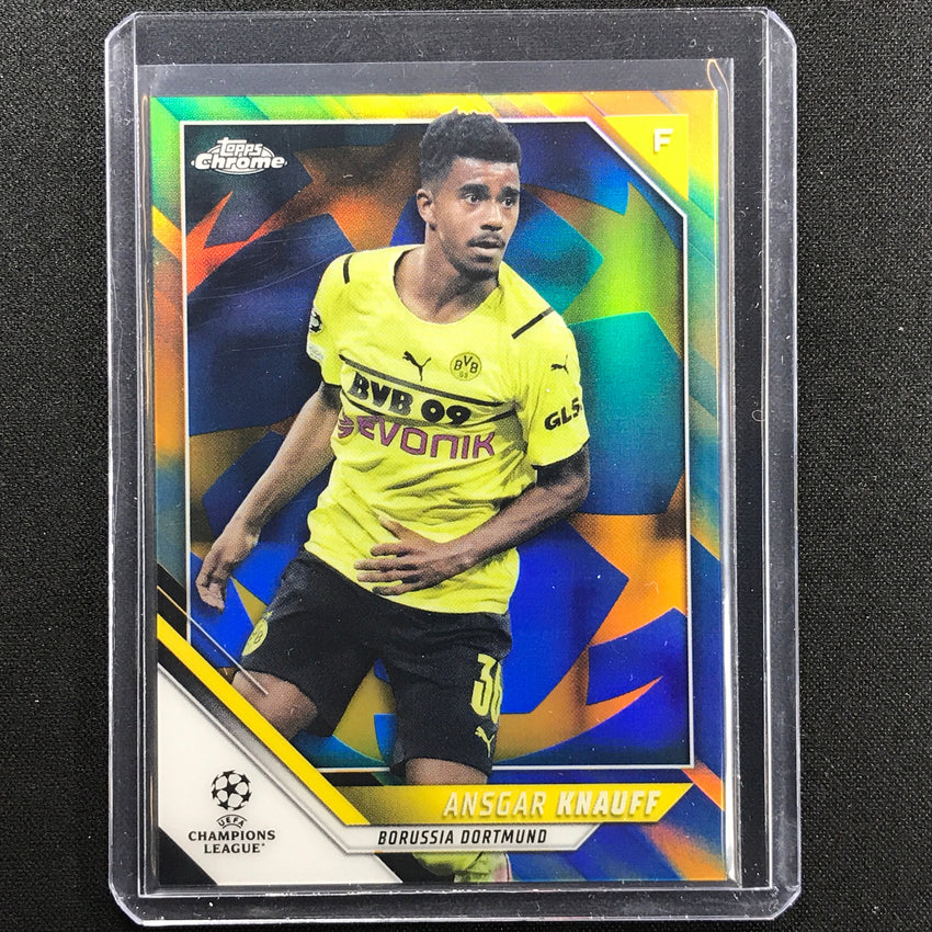 2021-22 Topps Chrome Uefa Ucl Ansgar Knauff Blue And Gold Starball 20/75