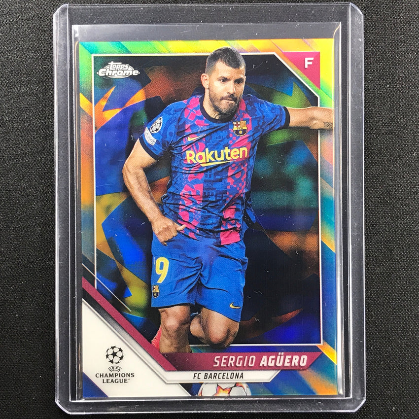 2021-22 Topps Chrome Uefa Ucl Sergio Aguero Blue And Gold Starball 69/75