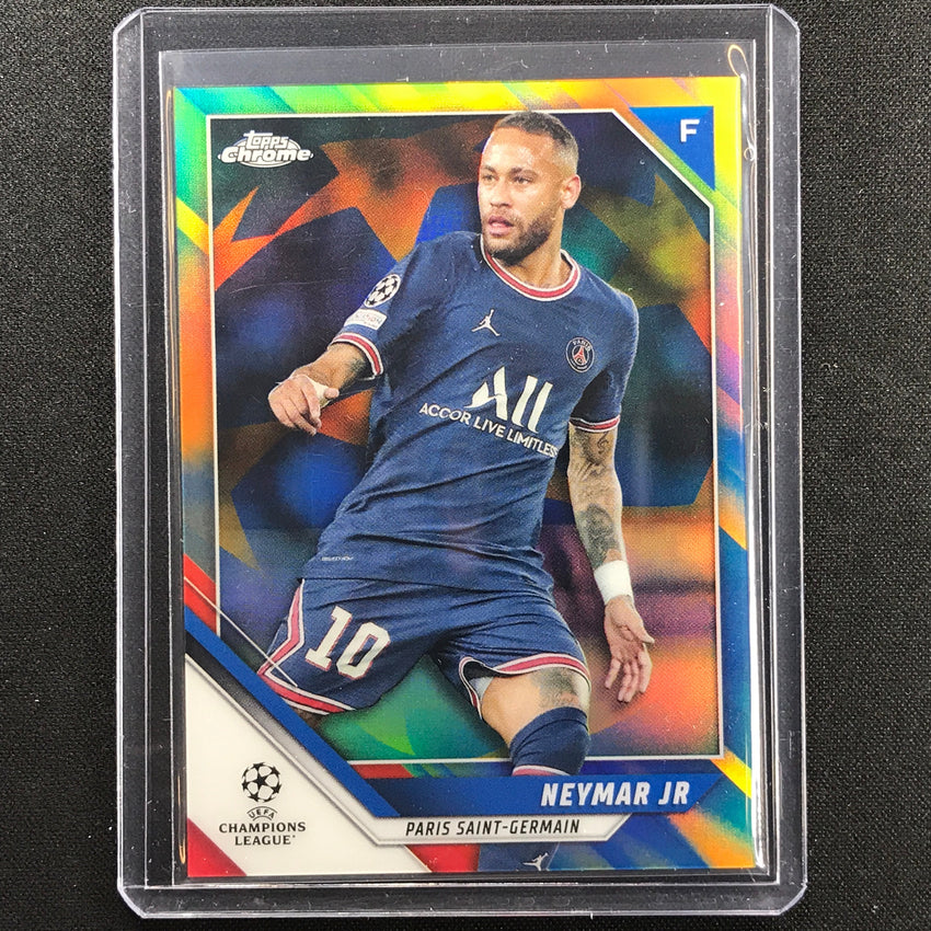 2021-22 Topps Chrome Uefa Ucl Neymar Jr Blue And Gold Starball 43/75