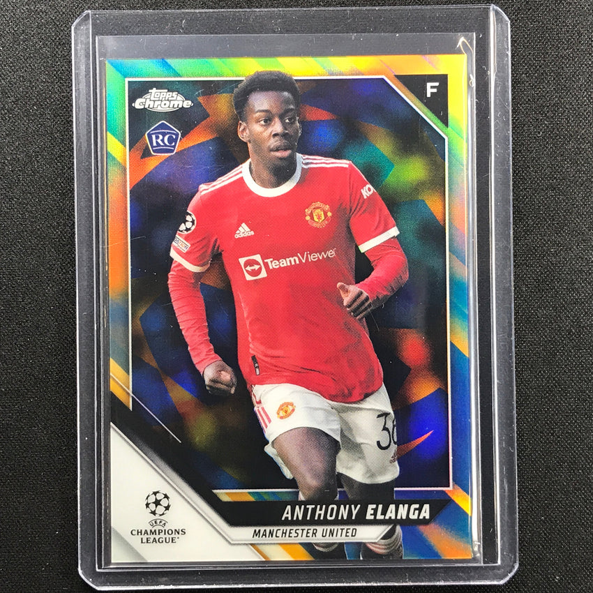 2021-22 Topps Chrome Uefa Ucl Anthony Elanga Rookie Blue And Gold Starball 67/75