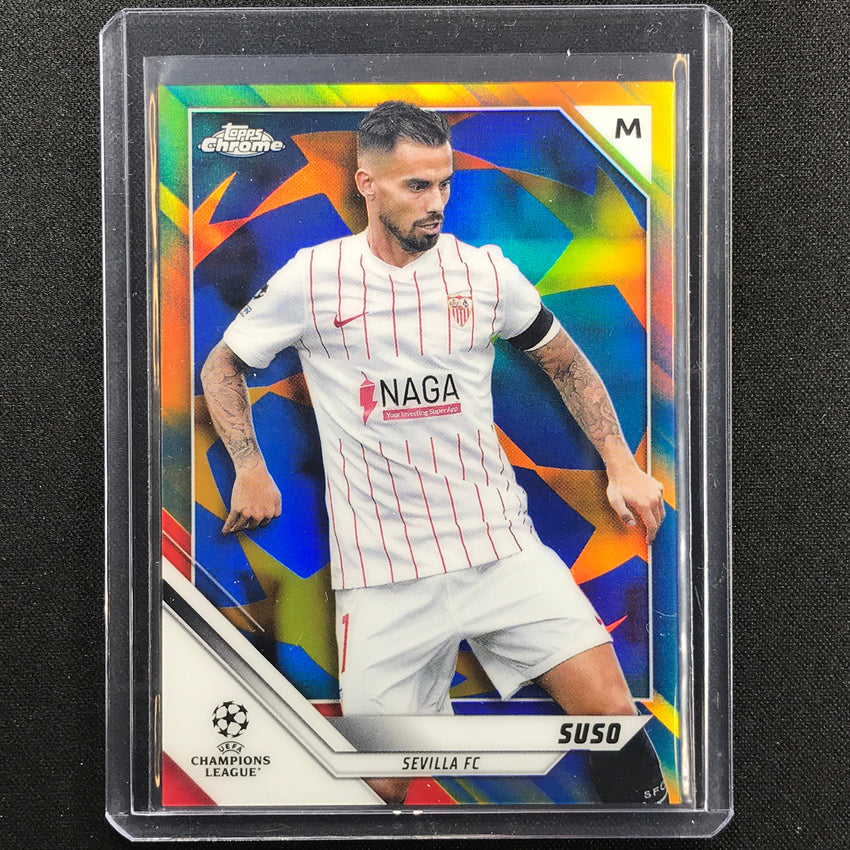 2021-22 Topps Chrome Uefa Ucl Suso Blue And Gold Starball 69/75