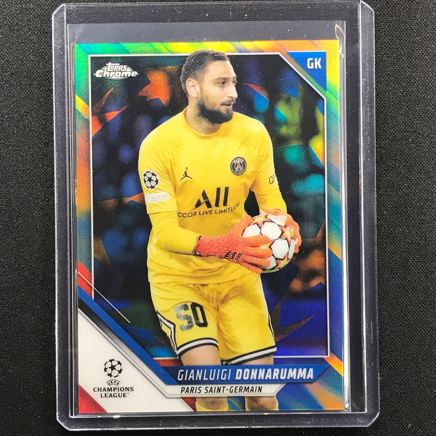 2021-22 Topps Chrome Uefa Ucl Gianluigi Donnarumma Blue And Gold Starball 61/75