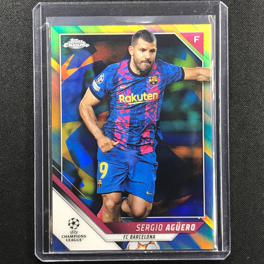 2021-22 Topps Chrome Uefa Ucl Sergio Aguero Blue And Gold Starball 71/75