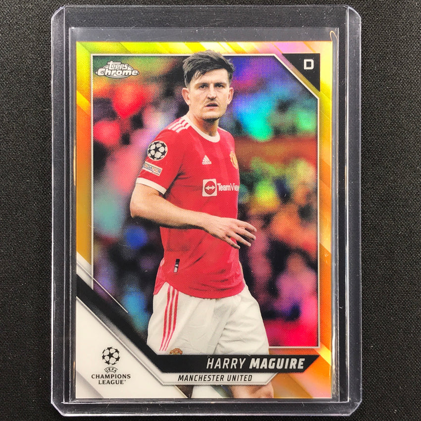 2021-22 Topps Chrome Uefa Ucl Harry Maguire Gold Refractor 37/50