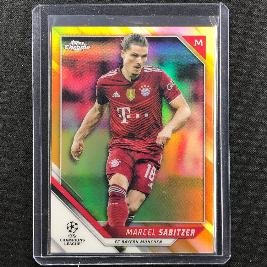 2021-22 Topps Chrome Uefa Ucl Marcel Sabitzer Gold Refractor 37/50