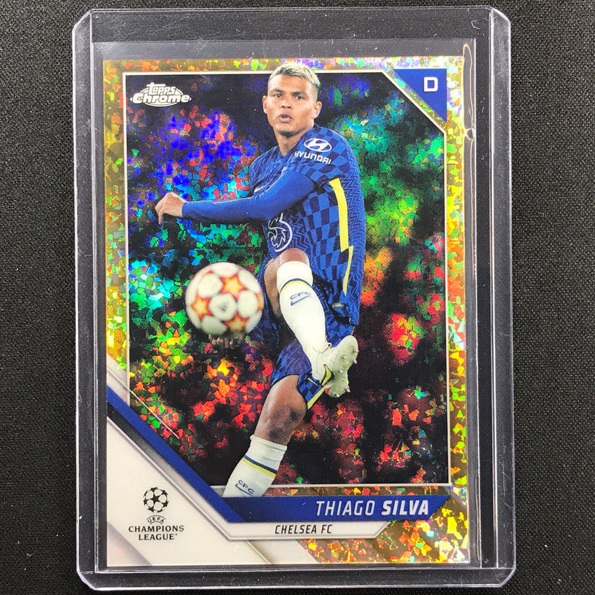 2021-22 Topps Chrome Uefa Ucl Thiago Silva Gold Mini-diamond 11/50