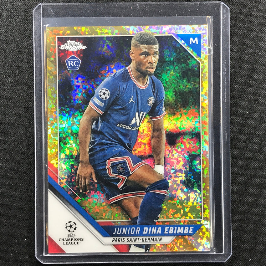 2021-22 Topps Chrome Uefa Ucl Junior Dina Ebimbe Rookie Gold Mini-diamond 31/50