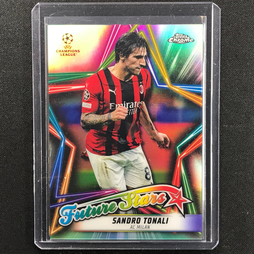 2021-22 Topps Chrome Uefa Ucl Sandro Tonali Future Stars Aqua 75/199