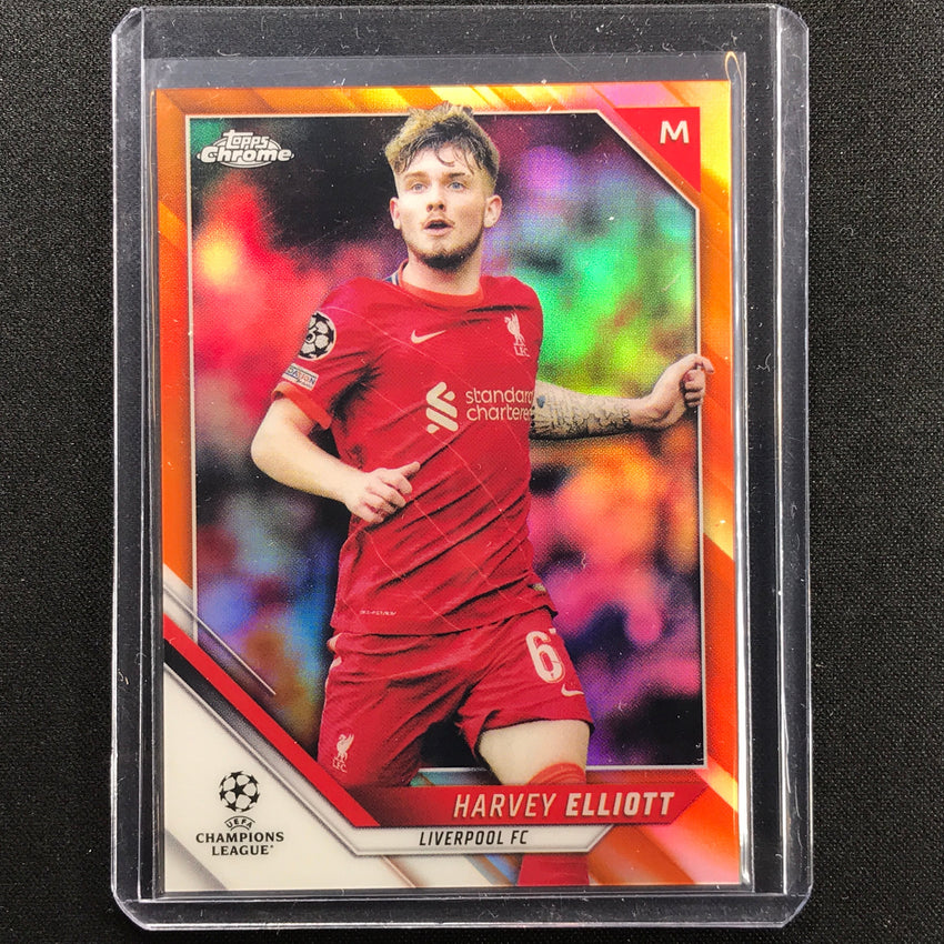2021-22 Topps Chrome Uefa Ucl Harvey Elliott Orange 1/25