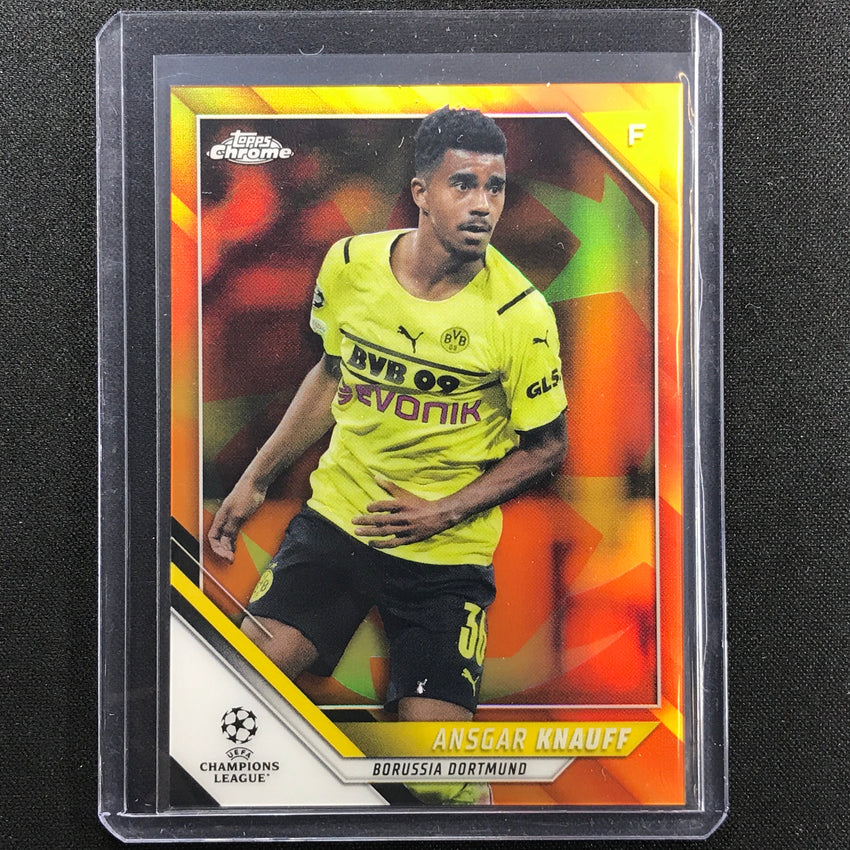 2021-22 Topps Chrome Uefa Ucl Ansgar Knauff Orange And Gold Starball Ssp No 6
