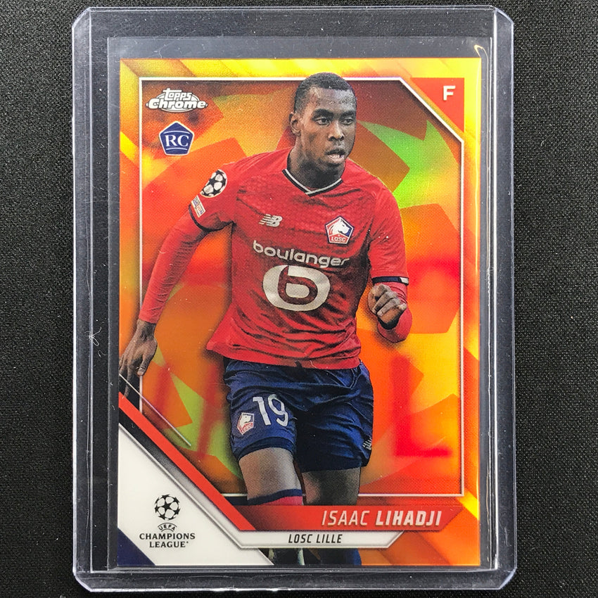 2021-22 Topps Chrome Uefa Ucl Isaac Lihadji Rookie Orange And Gold Starball Ssp No 12