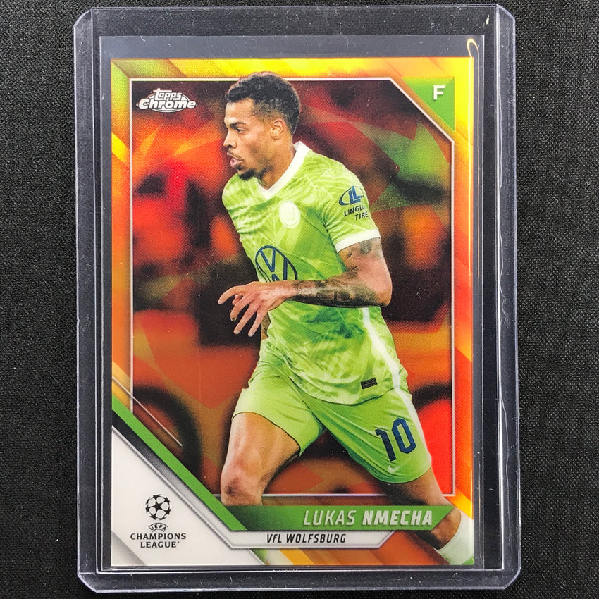 2021-22 Topps Chrome Uefa Ucl Lukas Nmecha Orange And Gold Starball Ssp No 66