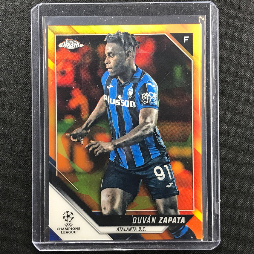 2021-22 Topps Chrome Uefa Ucl Duvan Zapata Orange And Gold Starball Ssp No 83