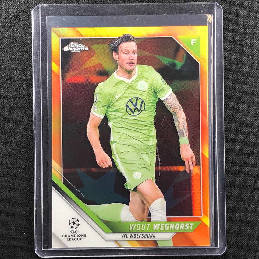 2021-22 Topps Chrome Uefa Ucl Wout Weghorst Orange And Gold Starball Ssp No 91