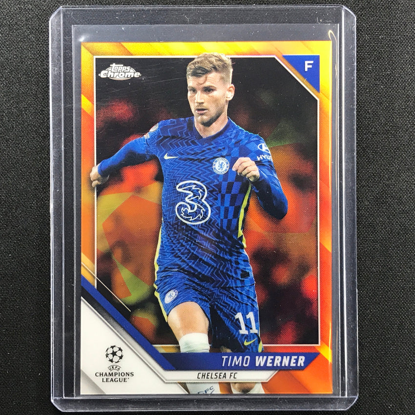 2021-22 Topps Chrome Uefa Ucl Timo Werner Orange And Gold Starball Ssp No 130