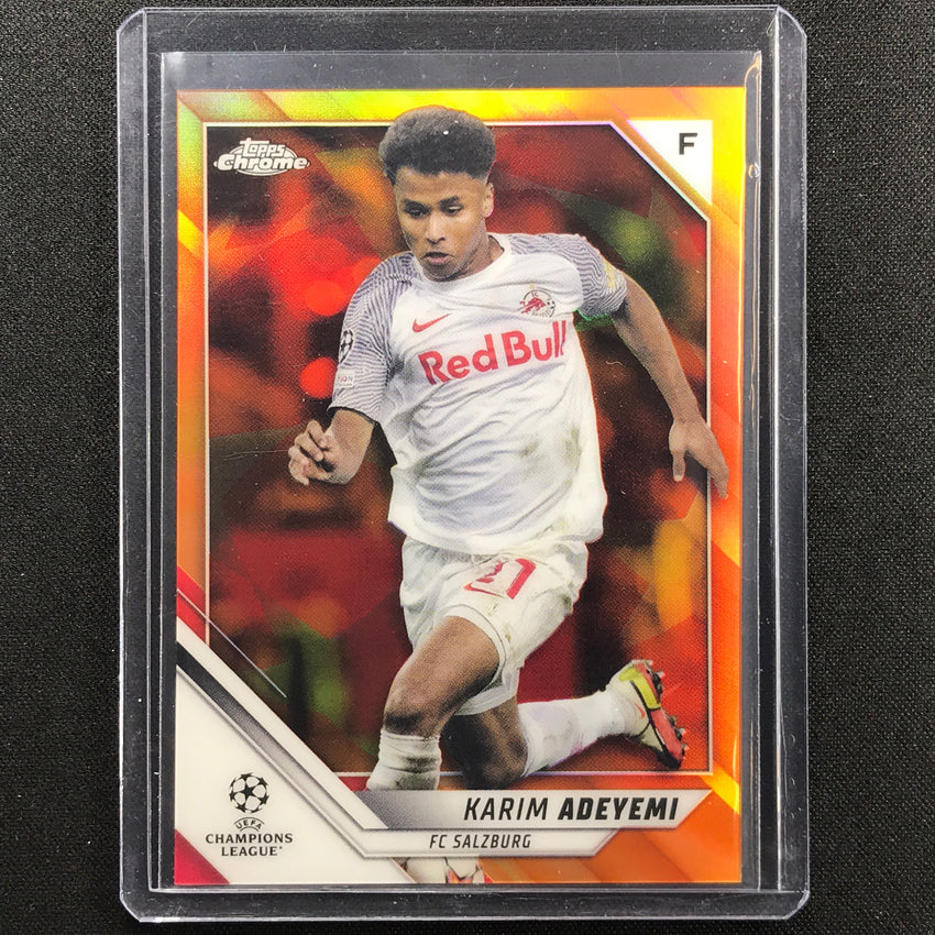 2021-22 Topps Chrome Uefa Ucl Karim Adeyemi Orange And Gold Starball Ssp No 145