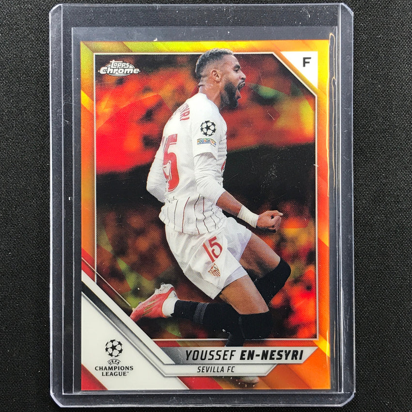 2021-22 Topps Chrome Uefa Ucl Youssef En-nesyri Orange And Gold Starball Ssp No 153