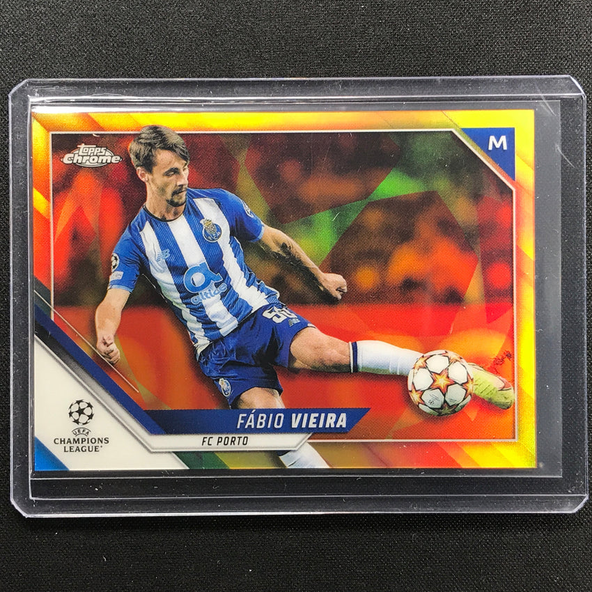 2021-22 Topps Chrome Uefa Ucl Fabio Vieira Orange And Gold Starball Ssp No 163