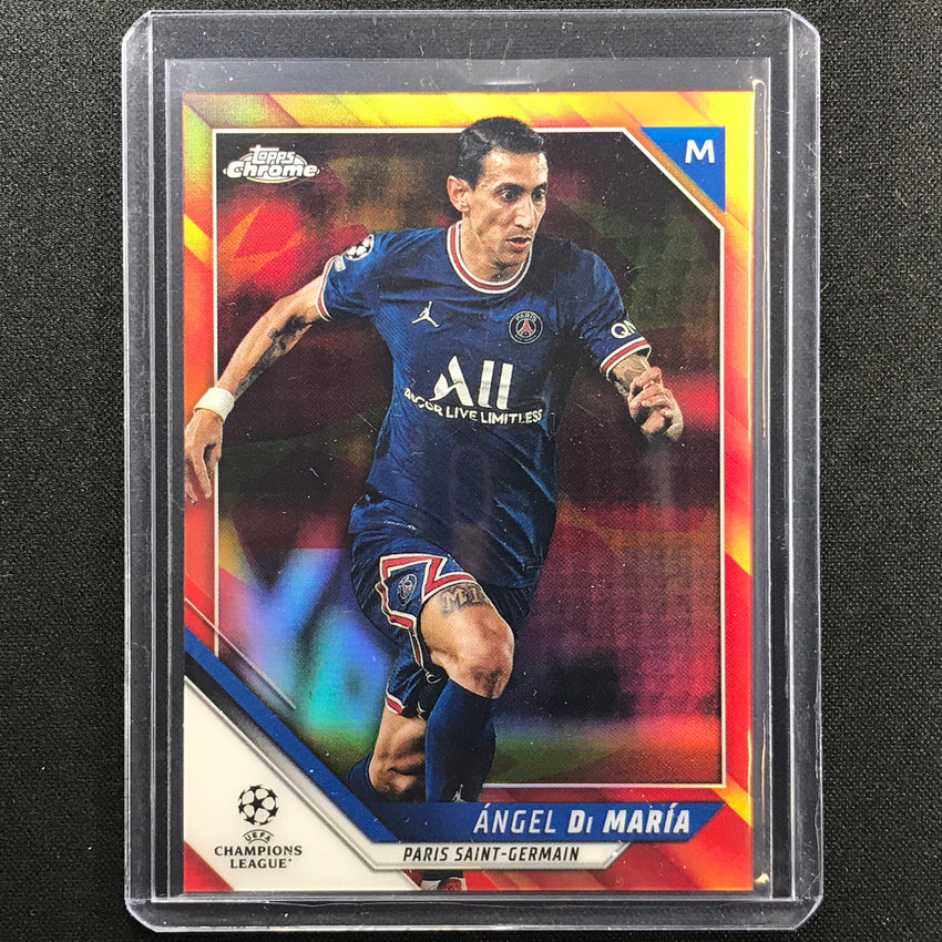 2021-22 Topps Chrome Uefa Ucl Angel Di Maria Red And Gold Starball Ssp No 19